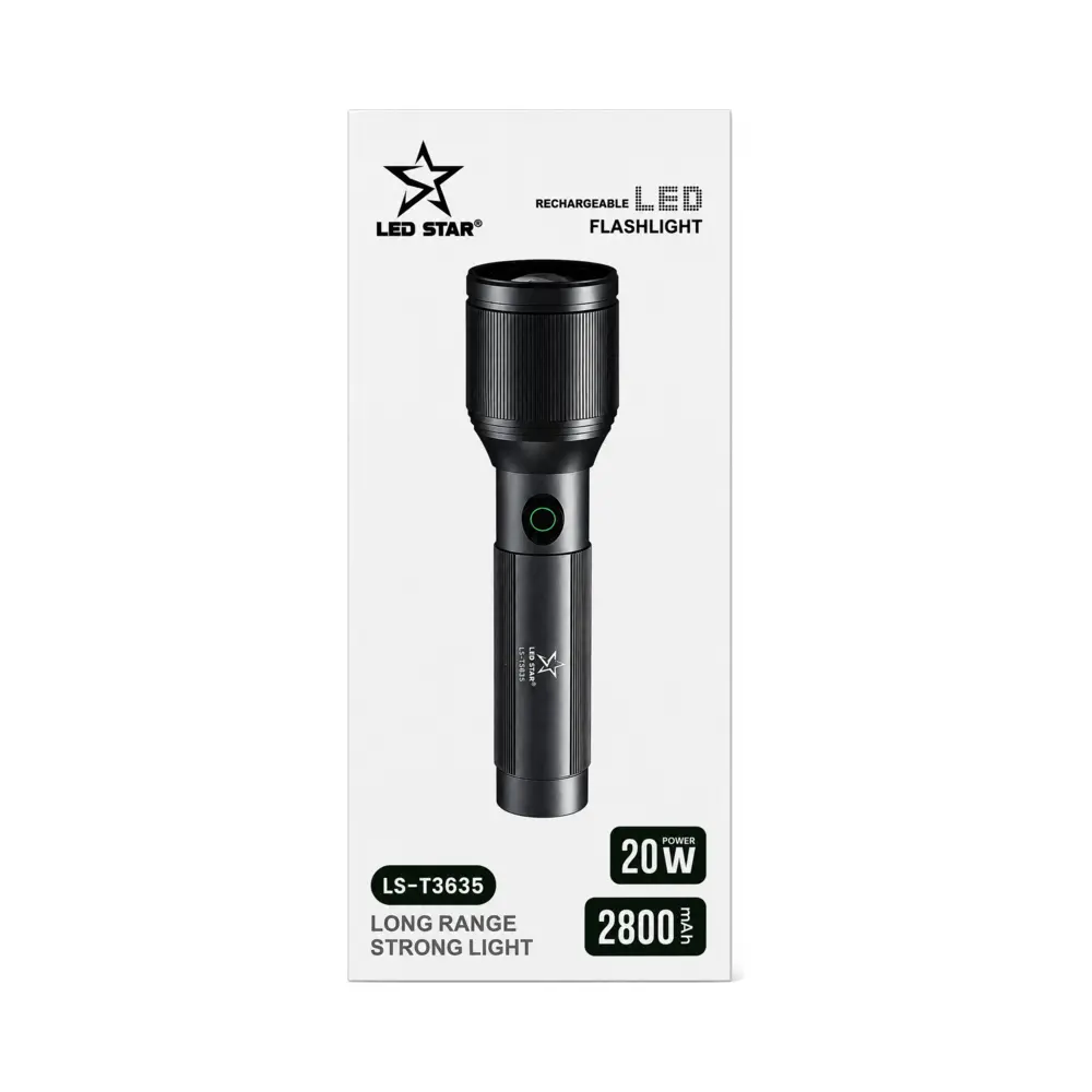 LED STAR TORCH - (LS T3635) 20W 2800mAh